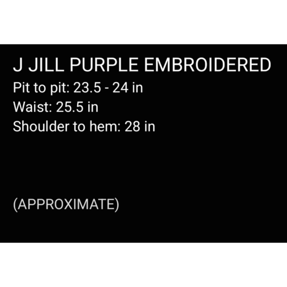 J JILL Boho Chic Plum Long Sleeve Blouse Floral Embroidered Cotton Blend Tunic - Picture 4 of 16